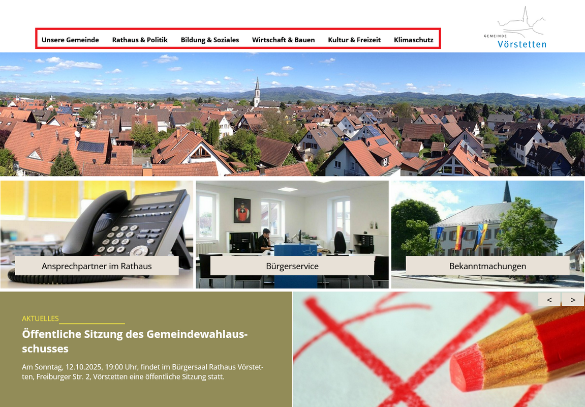 Men der Webseite