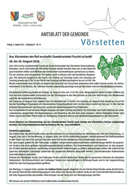 Amtsblatt der Gemeinde V�rstetten KW 34/2026