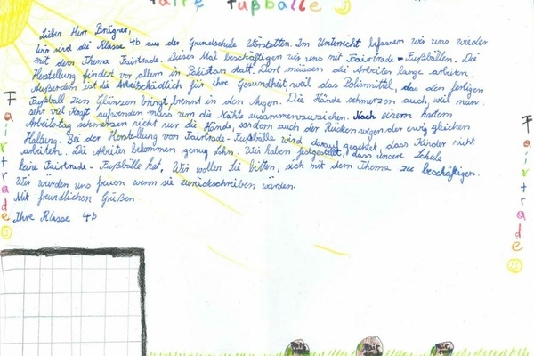 Brief der 4.Klassen 